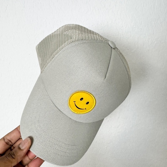SUN + STONE Smiley Baseball Hat Gray Adjustable Snapback - Picture 3 of 5